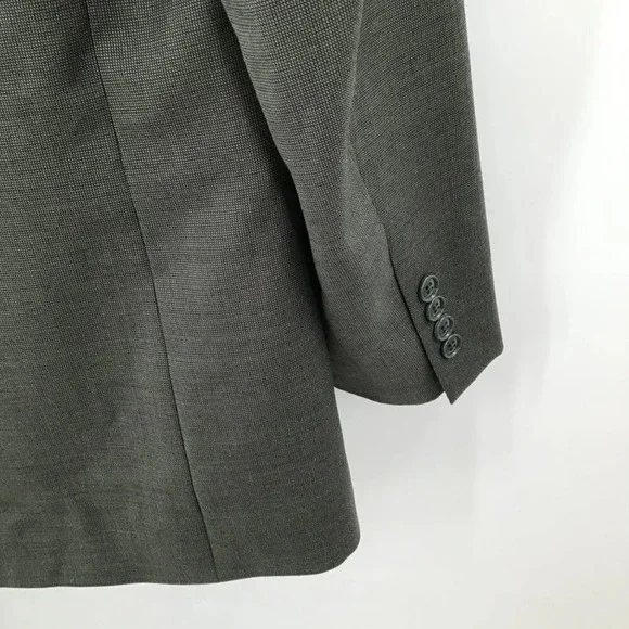 Mens Jones New York Suit 40R Pants 35/28.5 Wool Cashmere Blend Green Houndstooth - Picture 6 of 16
